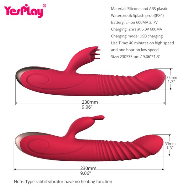 Rabbit Vibrator Telescopic Vibration Built-in ball Rotation Heating G spot Dildo Vibrator Female Masturbation Sex Toys for woman - Image 6