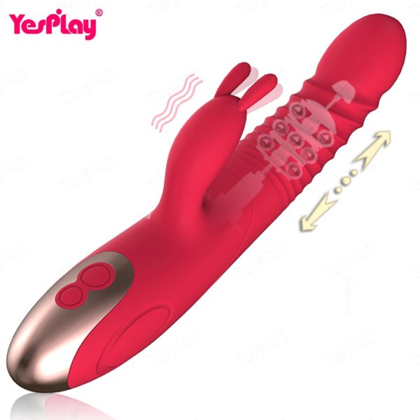 Rabbit Vibrator Telescopic Vibration Built-in ball Rotation Heating G spot Dildo Vibrator Female Masturbation Sex Toys for woman - Image 3