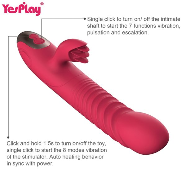 Rabbit Vibrator Telescopic Vibration Built-in ball Rotation Heating G spot Dildo Vibrator Female Masturbation Sex Toys for woman - Image 4